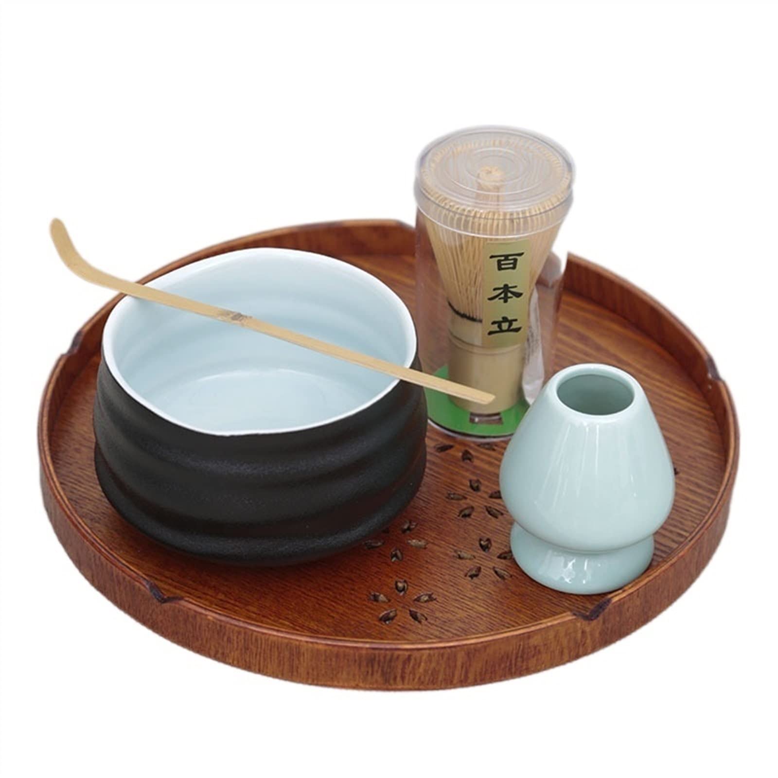Bambusowa Trzepaczka Taca Matcha, Bambusowa łyżeczka do Herbaty Zestaw do Herbaty Matcha Akcesoria do Matchy Trzepaczka Matcha Herbaciarnia Study Tea Party(5pcs A)