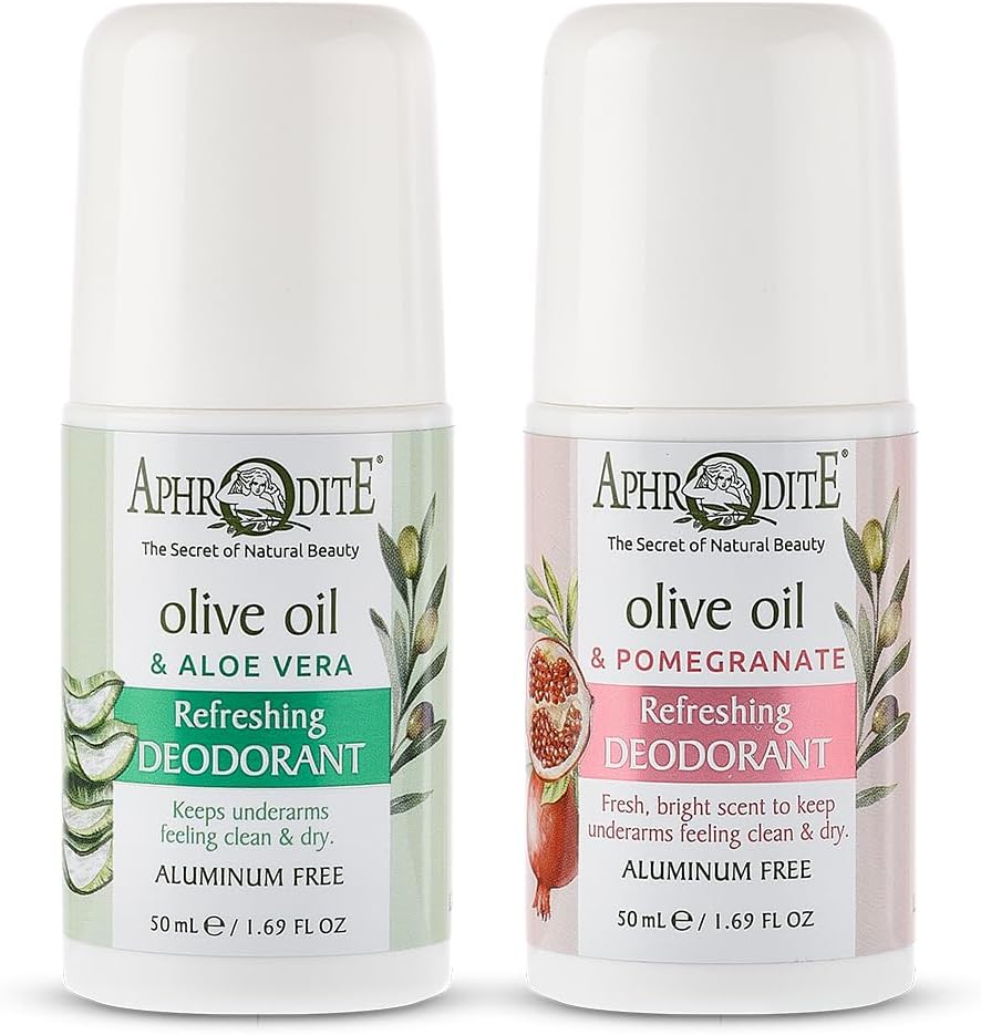 – Roll-On Deodorant Bundle - Aluminum Free Deodorant Set. Includes Fresh Aloe & Pomegranate - Naturally Scented Deodorants. Natural Odor Protection Formula Infused with Organic Olive Oil