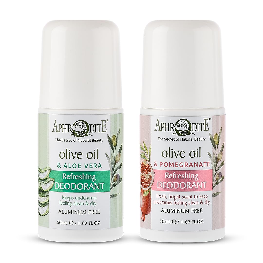 Sponsored Ad – Aphrodite Roll-On Deodorant Bundle - Aluminum Free Deodorant Set. Includes Fresh Aloe & Pomegranate - Naturally Scented Deodorants. Natural Odor Protection Formula Infused with Organic Olive Oil