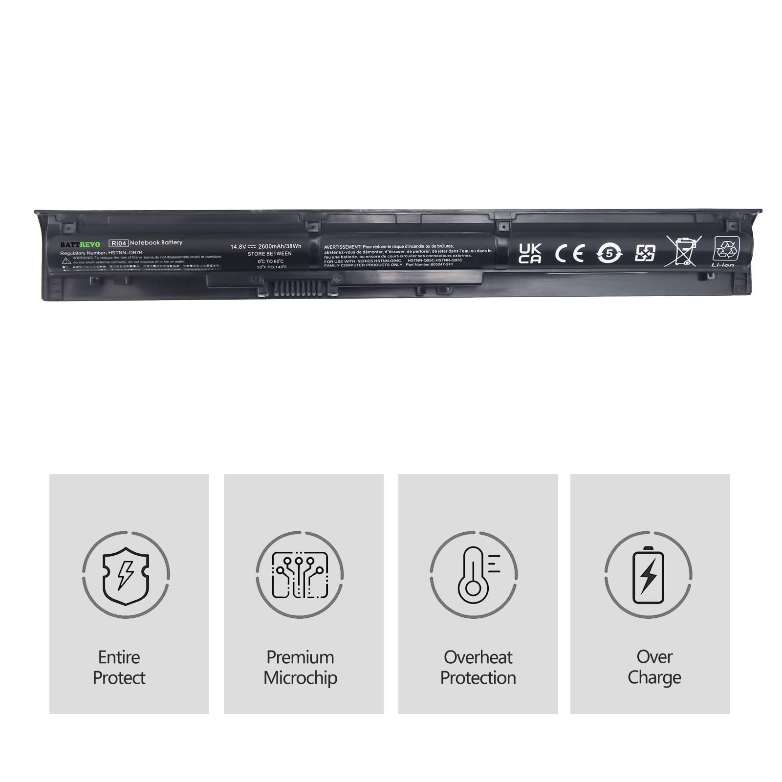 RI04 RIO4 R104 805294-001 805047-851 HSTNN-DB7B HSTNN-PB6Q Batteria per HP ProBook 450 455 470 G3 Envy 15-Q001TX 811063-421 811346-001 P3G15AA-AX P3G16AA LB6Z Q94C Q95C Q97C RIO6X