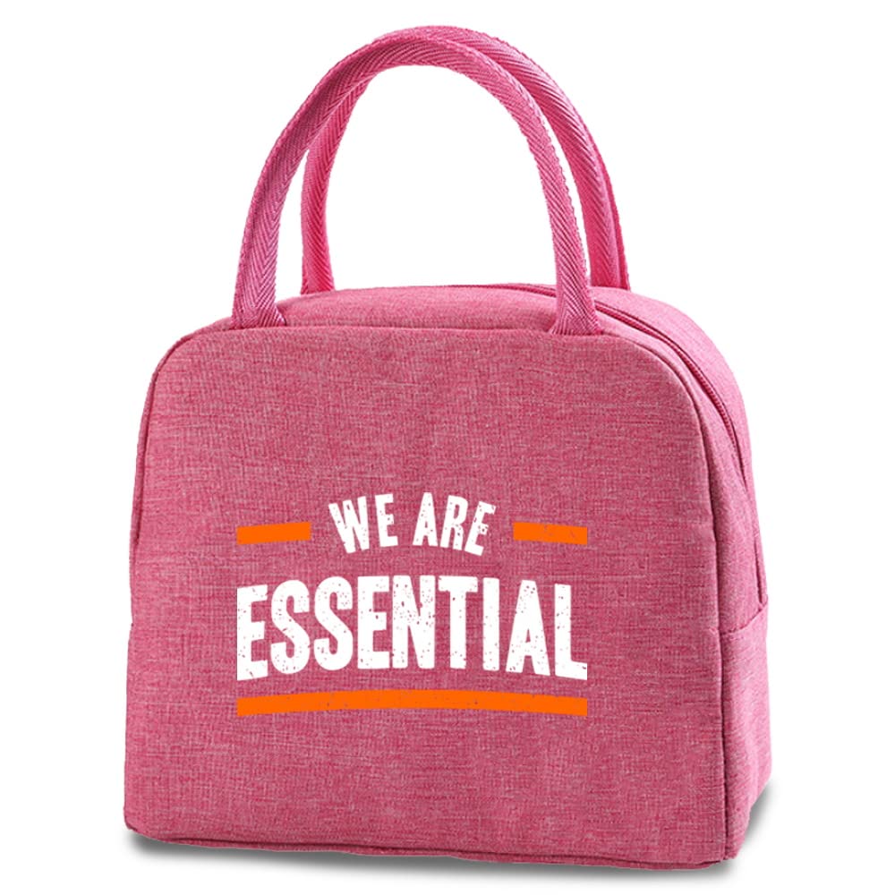 Insulated Lunch Bag Tote Bag for Women Wide Open Insulated Cooler Bag Water-Resistant Thermal Leak-Proof Lunch Organizer for Men Girls Children Outdoor Picnic Work (We are Essential)