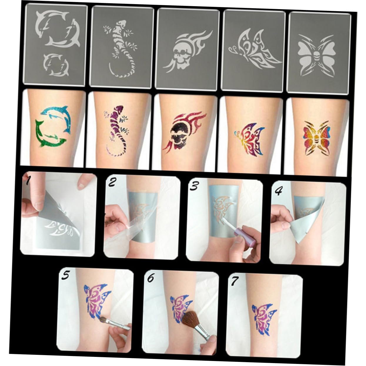 Ipetboom 12Pcs Body Glitter Shimmer Tools Temporary Body Painting Sparkling Glitter for Festivals Parties and Creative Makeup