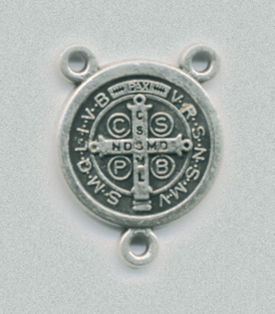 15mm Saint Benedict Medal Rosary Center - Pack of 10