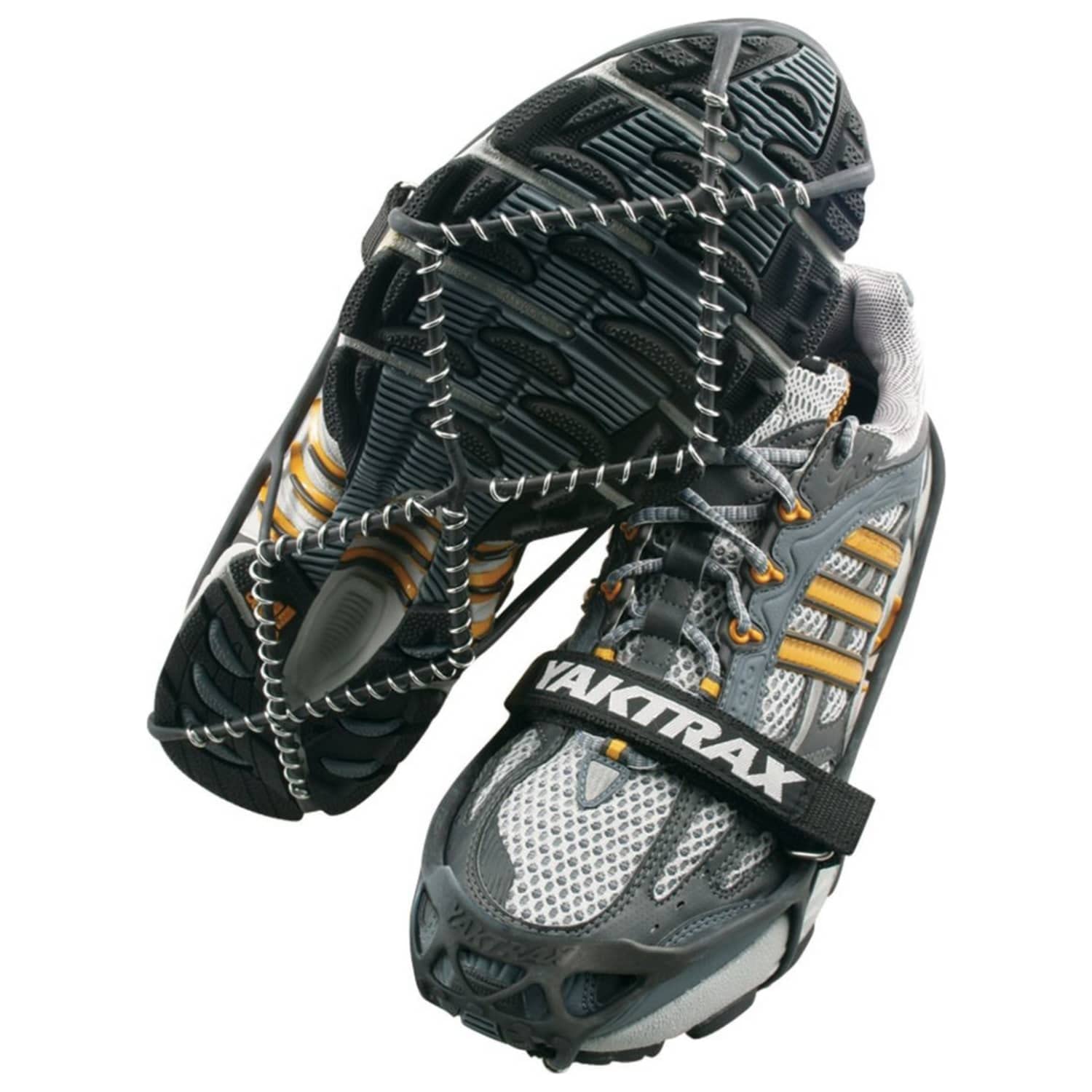 Yaktrax Pro Traction Cleats - 360-Degree Grip on Snow, Ice, & Multi-terrain Surfaces - Elastic Outer Band w/ Easy-On/Off Heel Tab & 1.4mm Stainless Steel Coils - Abrasion Resistant - Unisex : Clothing, Shoes & Jewelry