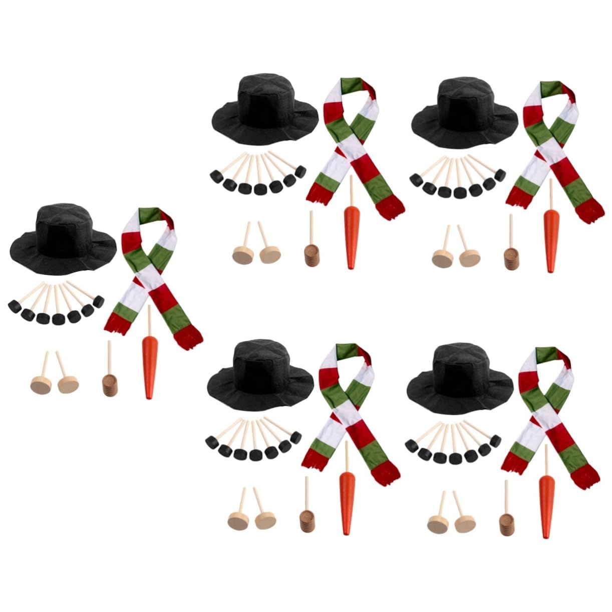 Cabilock 5 Juegos De Disfraces De Muñecos De Nieve Kit para Hacer Muñecos De Nieve De Reno De Nieve Accesorios para Vestir Muñecos De Nieve Decoraciones Navideñas para