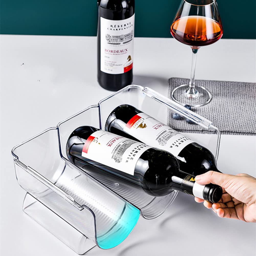 Range-Bouteilles Gvolatee Transparent - Lot De 2 Casiers Empilables Pour 6 Bouteilles De Vin - Plastique Sans BPA
