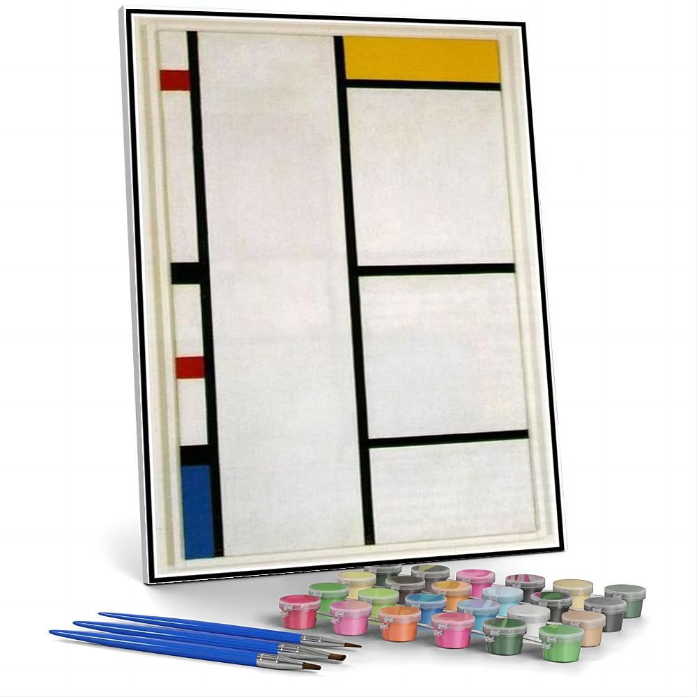 Paint by Numbers for Adult Kits Composition No Iii Blanc Jaune Painting by Piet Mondrian Paint by Numbers Kit for Kids and Adults