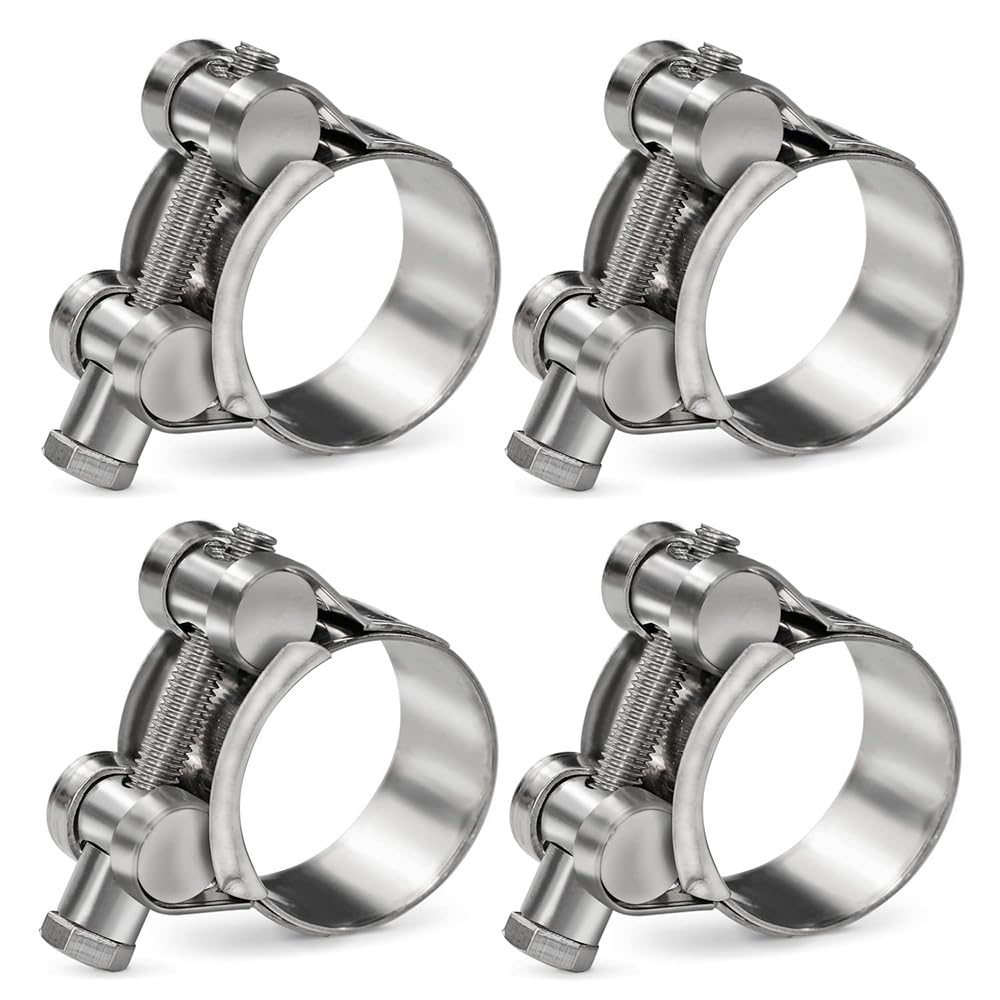 304 Stainless Steel Exhaust Pipe Fastening Clip, 1pc T Bolt Hose Clamp for 17-19mm to 162-174mm Pipeline(1pcs 48-51mm)