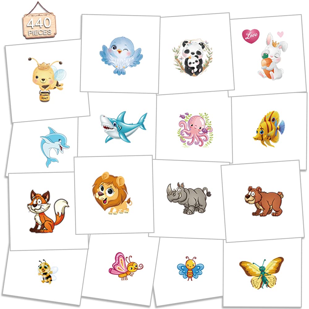 72 Cute Pets Temporary Tattoos – Mixed Designs, Party Bag Fillers For Kids