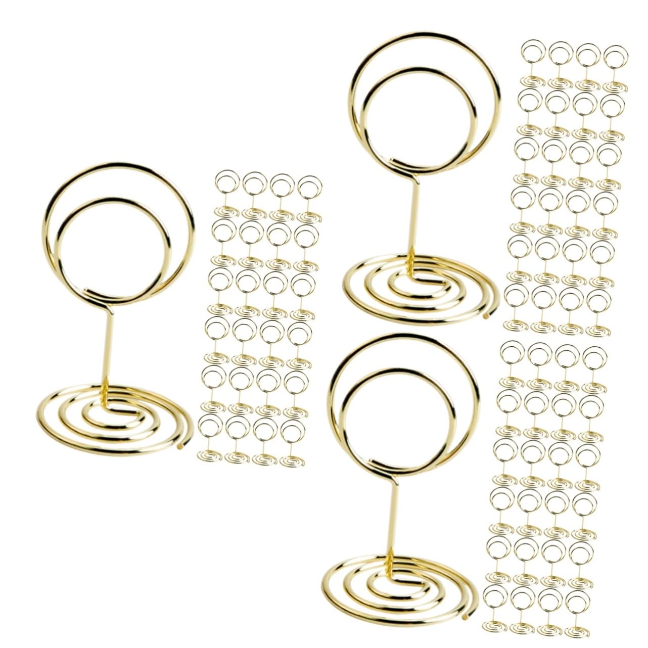 PACKOVE 3 Set di Porta Numeri da Tavolo Porta Biglietti da Visita per Ricevimenti Porta Foto per Tavoli da Matrimonio Oro 25 Pezzi * 3