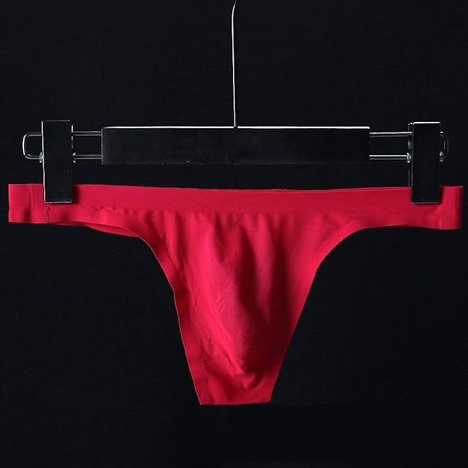 Faringoto Slip Homme En Soie Glacée Respirant Sans Couture String, 4 Noir, Grand