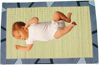 Baby Paai Mat 3x2 ft – Handwoven Natural Grass Mat with Cotton Clothing Border for Babies | Washable, Dual-Sided, Padded &... Price In India