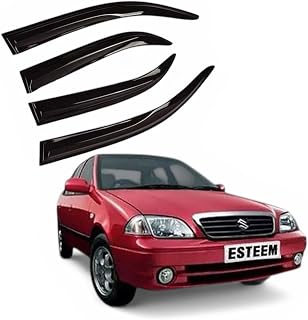 GENFRID Unbreakable Car Window Door Visor | Car Rain Wind Door Visor | Window Wind Deflector for Maruti Esteem (Set of 4) Price In India