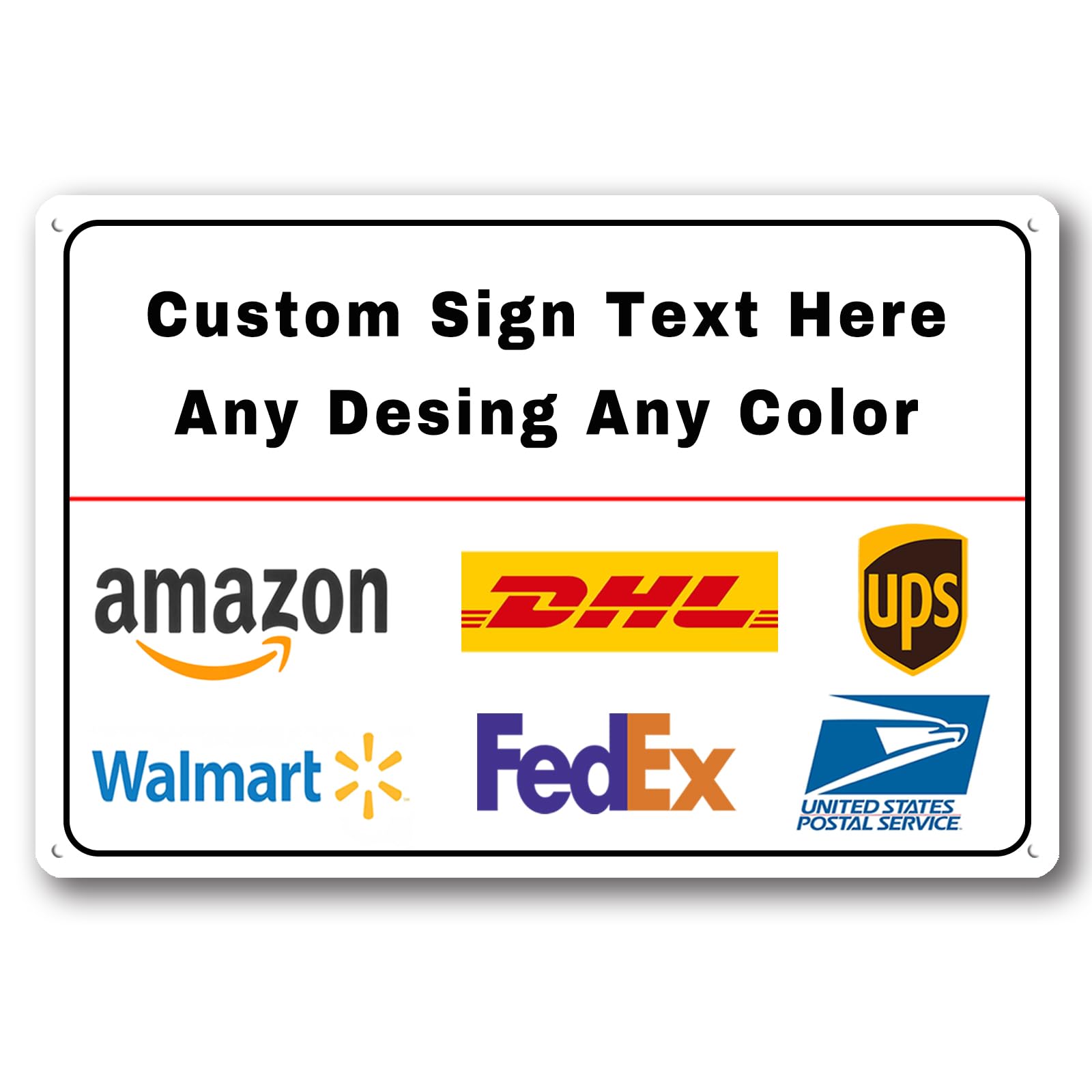 Custom Package Delivery Sign 6x8 To 16x20 Inch Personalized Deliver Sign Rust Free Aluminum
