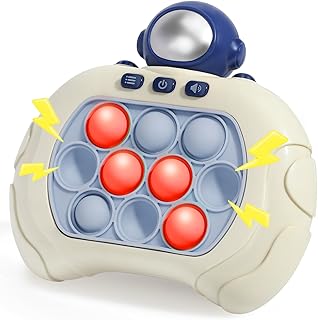 Handheld Games for Kids Fidget Toys, Fast Push Light Up Bubble Game, Quick Push Game Toy, Kids Road Trip Essentials, Sensory Toys Travel Toys Birthday Gifts for Boys Girls Teens Adults, Astronaut Red