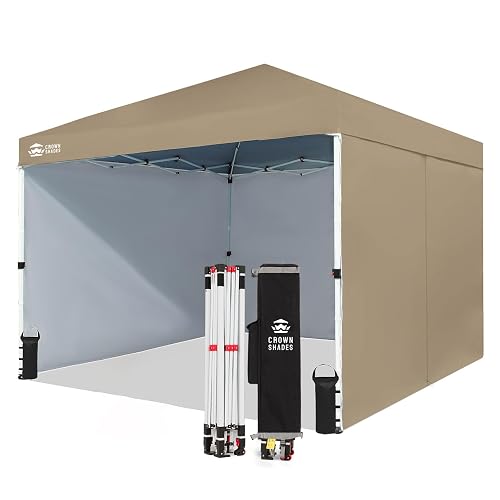 CROWN SHADES 10x10 Commercial Pop Up Canopy, Beige