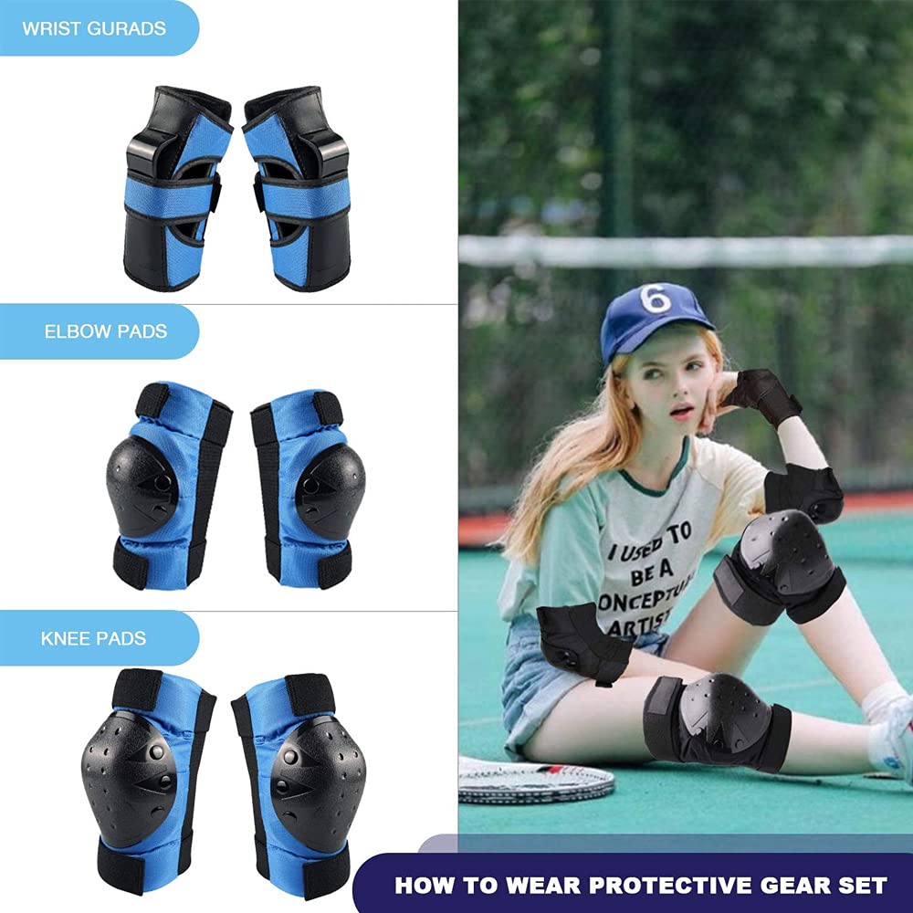 LoudSung Équipement de protection Genouillères, Coudières, Protège-poignets pour enfants, adolescents et adultes, Cyclisme, Skateboard Inline Skate Scooter