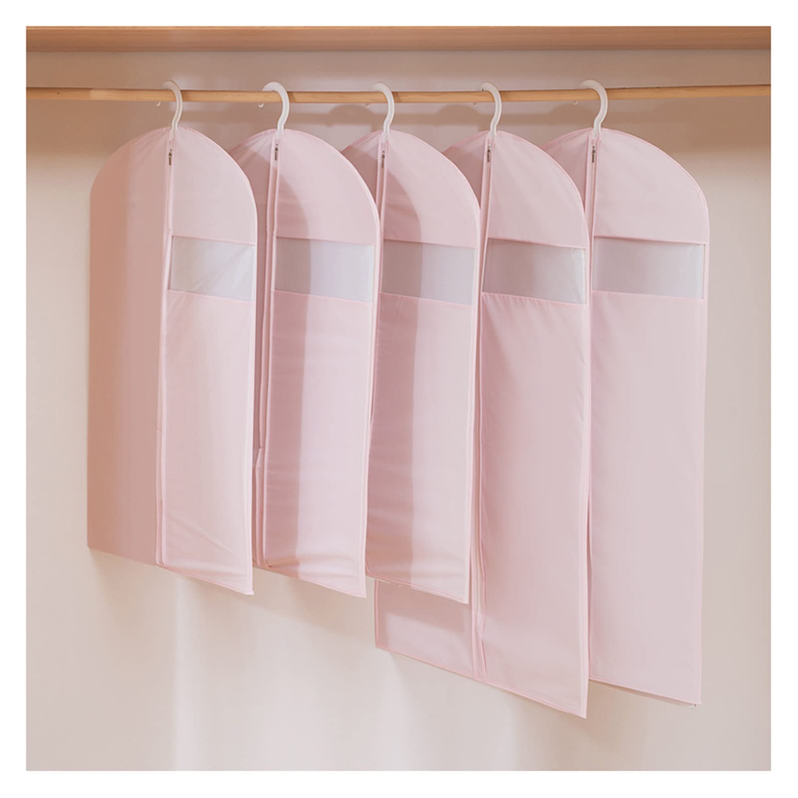 copri-gruccia, Borse copriabiti traspiranti, leggere, in PEVA, for riporre i vestiti nell'armadio(Pink,60x90cm)