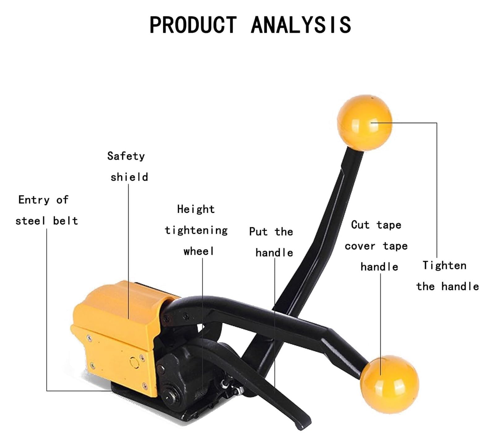 Outil de cerclage manuel en acier sans joint – Machine de cerclage portable pour un emballage sécurisé dans les entrepôts, l'expédition et la construction