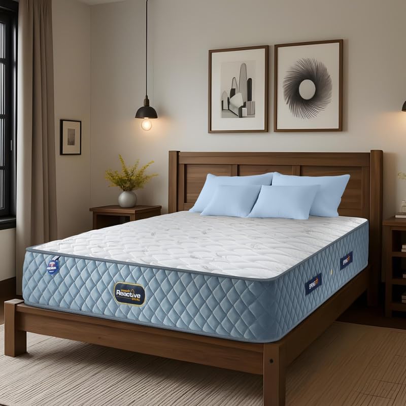 Image of Springfit Reactive Dual Side Orthopedic Mattress with Rebonded Foam | 8 Inches King Size (84x72x8) | Firm | CertiPUR-US & Certiguard Technology