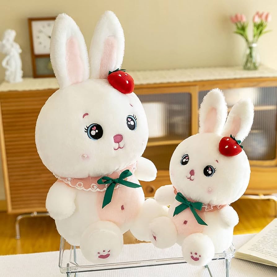 【新品タグ付】 ホワイト＆グレーウサギ ぬいぐるみ 約30cm Amazon｜[LSDZW] 兎ぬいぐるみ ウサギぬいぐるみ グレー うさぎ