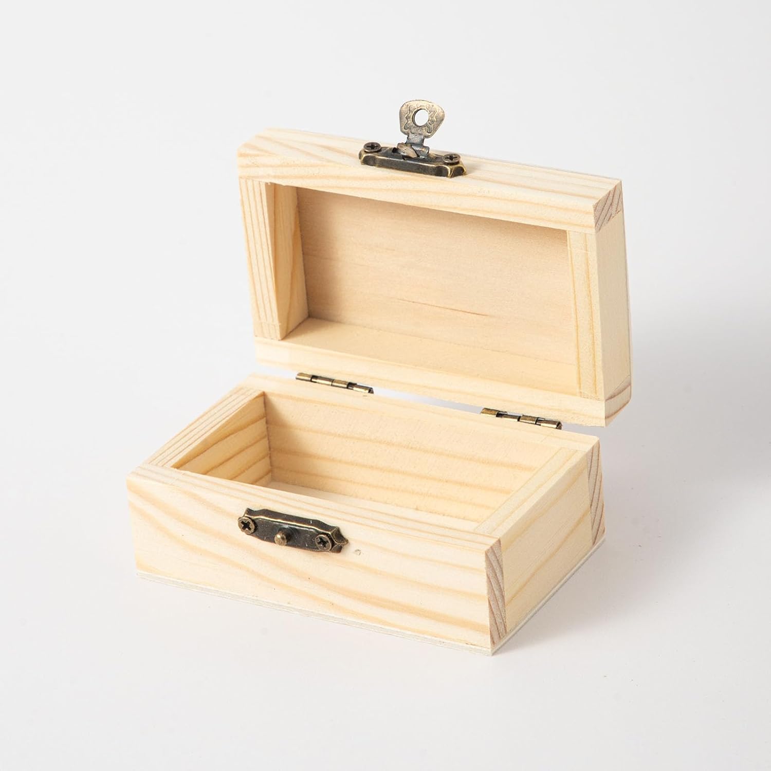 24 Piece Small Wooden Box Unfinished Wooden Treasure Box with Lids for DIY Crafts (3.5 x 2.1 x 1.8 inches) (24)