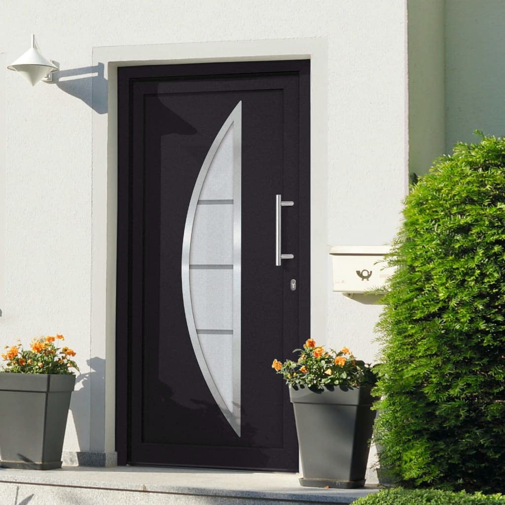Brokky 279219 Porta di Ingresso Antracite 98x200 cm Porta Interna,Porta di Ingresso,Entrata Casa,Interno ed Esterno Portone,Porte d'ingresso,Porte Esterne
