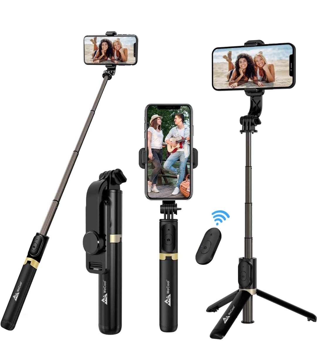 Mini Selfie Stick, 4 in 1 Extendable Portable Bluetooth Selfie Stick