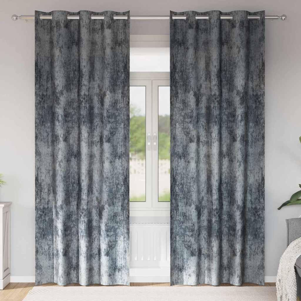 Cortinas de terciopelo, 2 unidades, color plateado y gris, 245 x 140 cm, opacas con aislamiento térmico y opacas para salón, dormitorio, decoración de ventanas