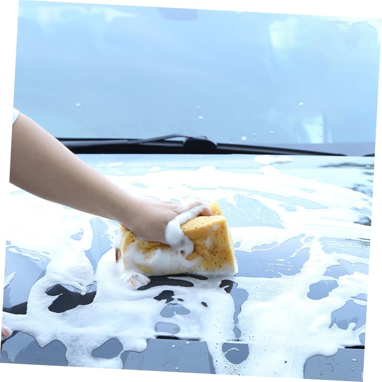 ULTECHNOVO 4pcs Car Sponge Oversized Auto Cleaning Sponge for Scratch Car Washing Highly Absorbent Less and Water