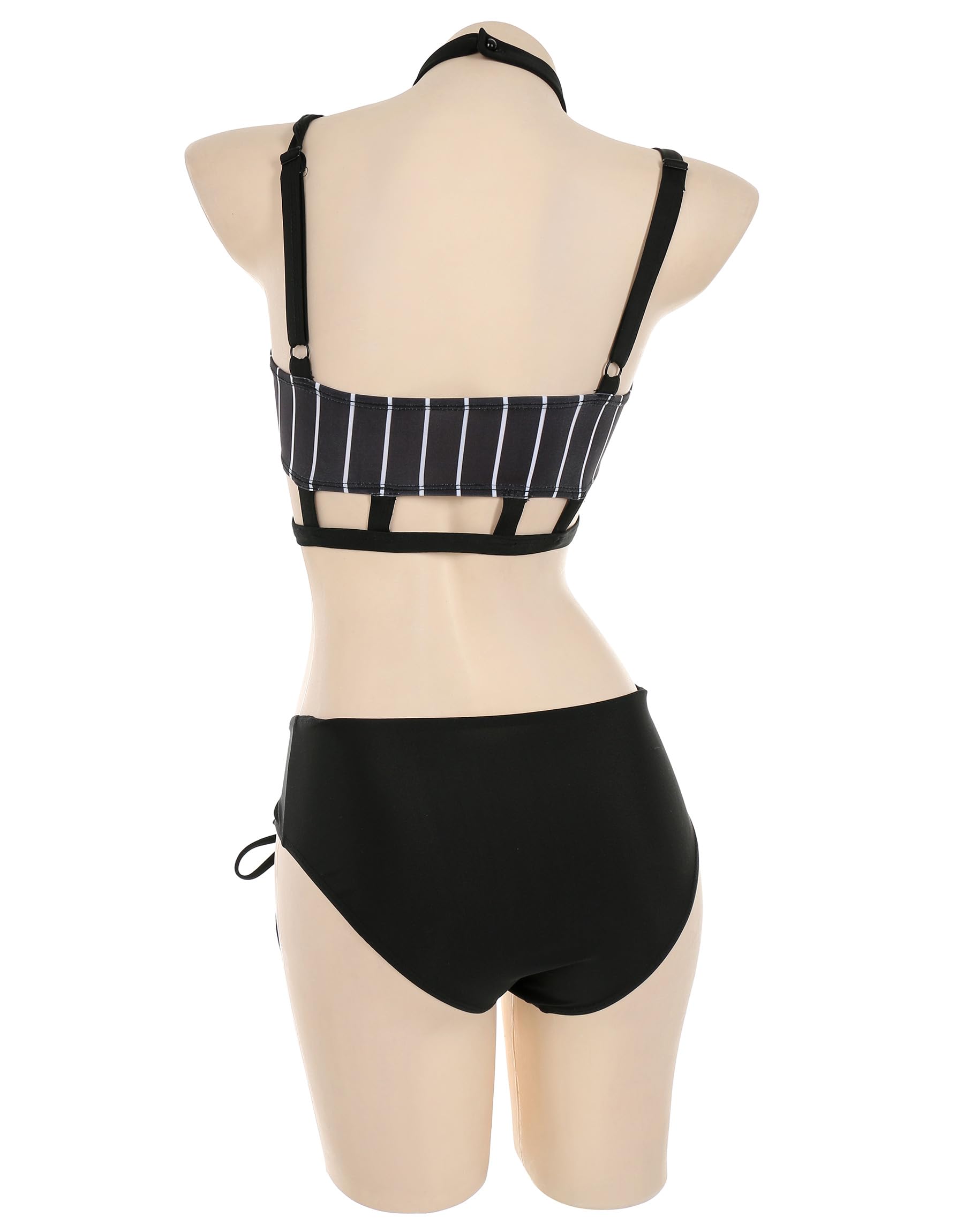 MEOWCOS Women's Bikini Sets Bathing Suit Swimsuits Halter Top and Shorts Bikini Sets with Tulle Cover-up