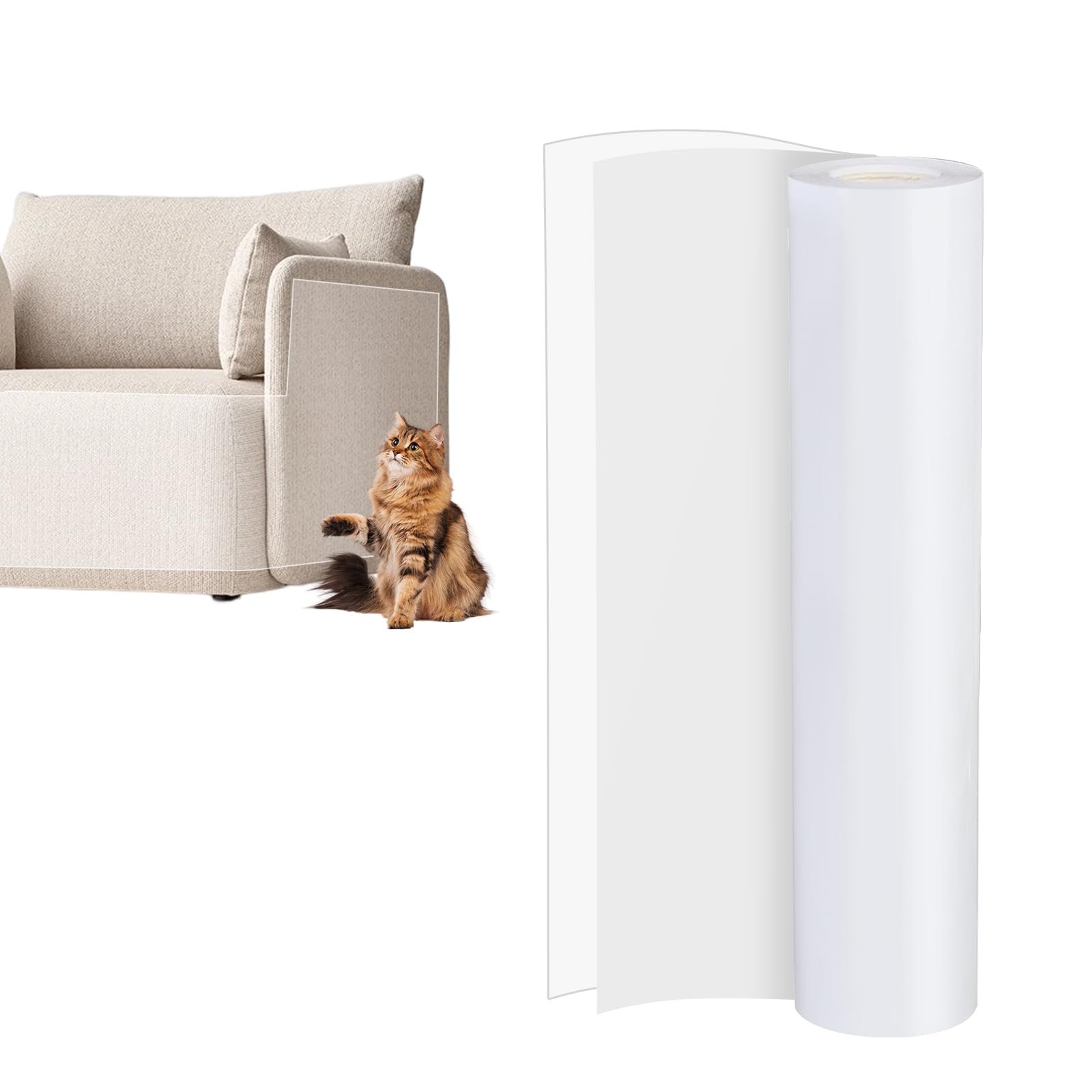 Sofa Protectors from Pets, 20cm x 5m Cat Anti Scratch Tape Self Adhesive Door Protector from Dog Scratching Anti Scratch Furniture Protector for Carpet Couch Corner Walls