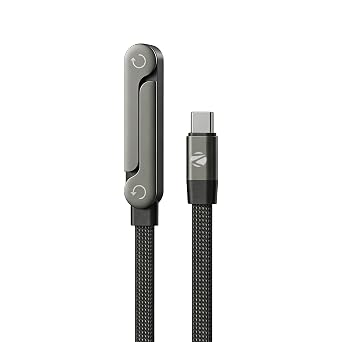 Zebronics Wattz 100CC2 Type-C to Type-C Cable, 1.5m Braided, 100W PD, 5A Fast Charging, 480Mbps Data Transfer, Charge & Sync, Phone Holder, Mobile, Tablet & Laptop Compatible (Black)