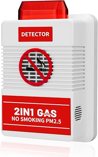 Monitor inteligente de calidad del aire 2 en 1 con control remoto, detector de cigarrillos y PM2.5 para oficinaespacios públicos, sistema de alerta