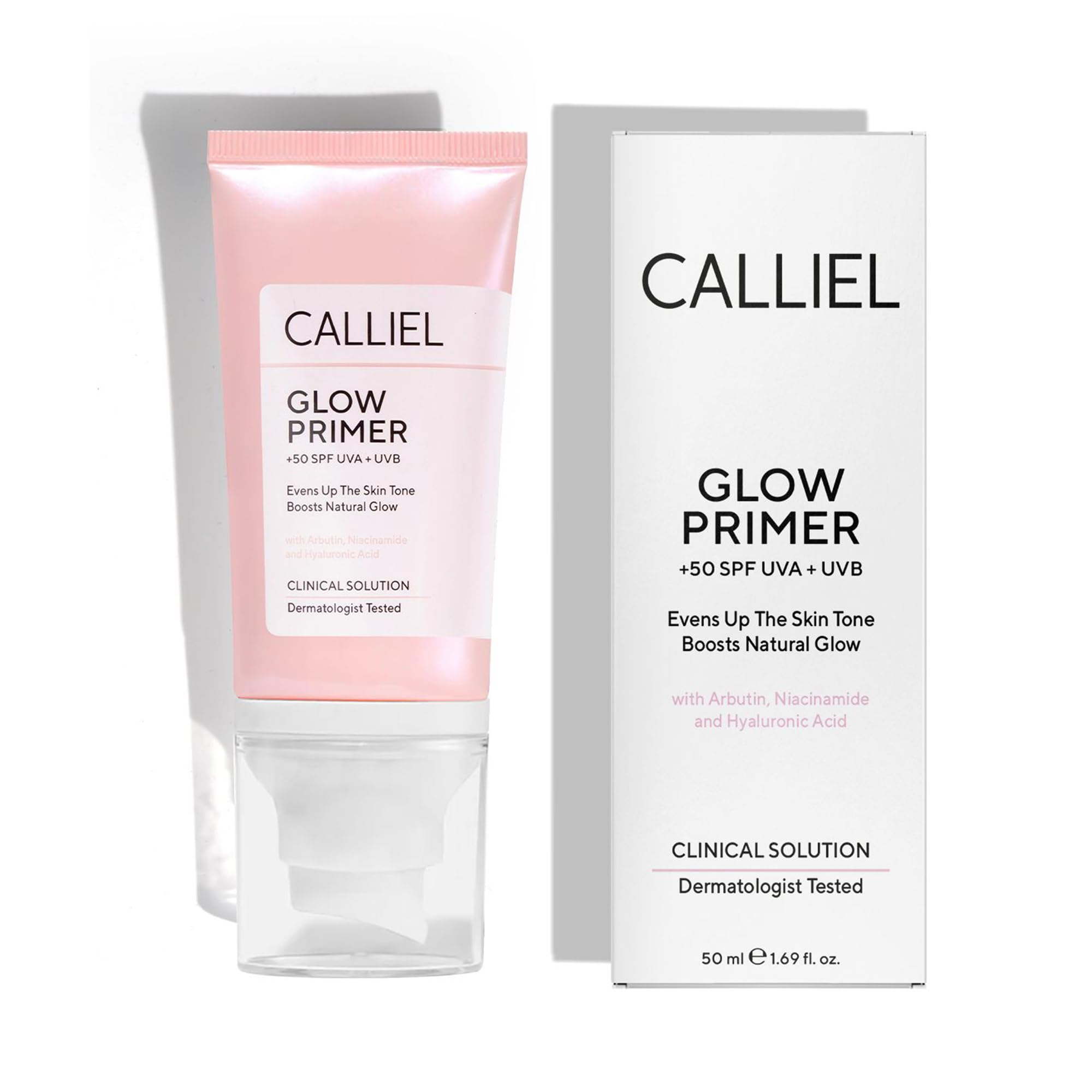 CALLIEL Glow Primer 80 ml – Aydınlatıcı Makyaj Bazı, SPF 50+, Nemlendirici Yüz Bazı | Glow Primer, Make-up Base, Feuchtigkeitsspendend, Alle Hauttypen
