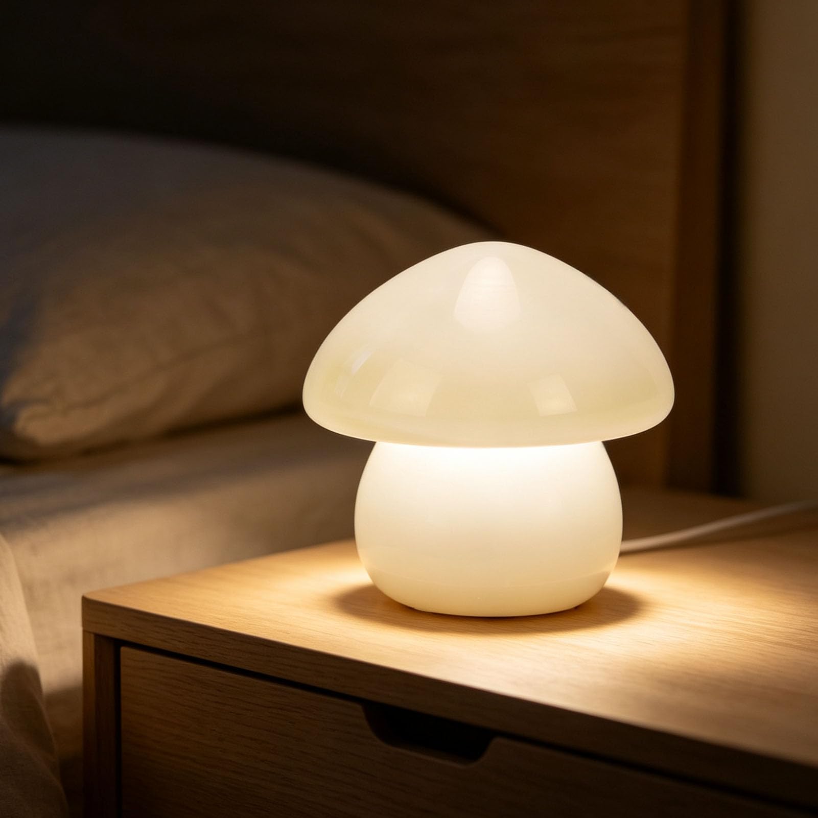 Luocute Kabellose Pilz-Touch-Lampe, Grüne Jade