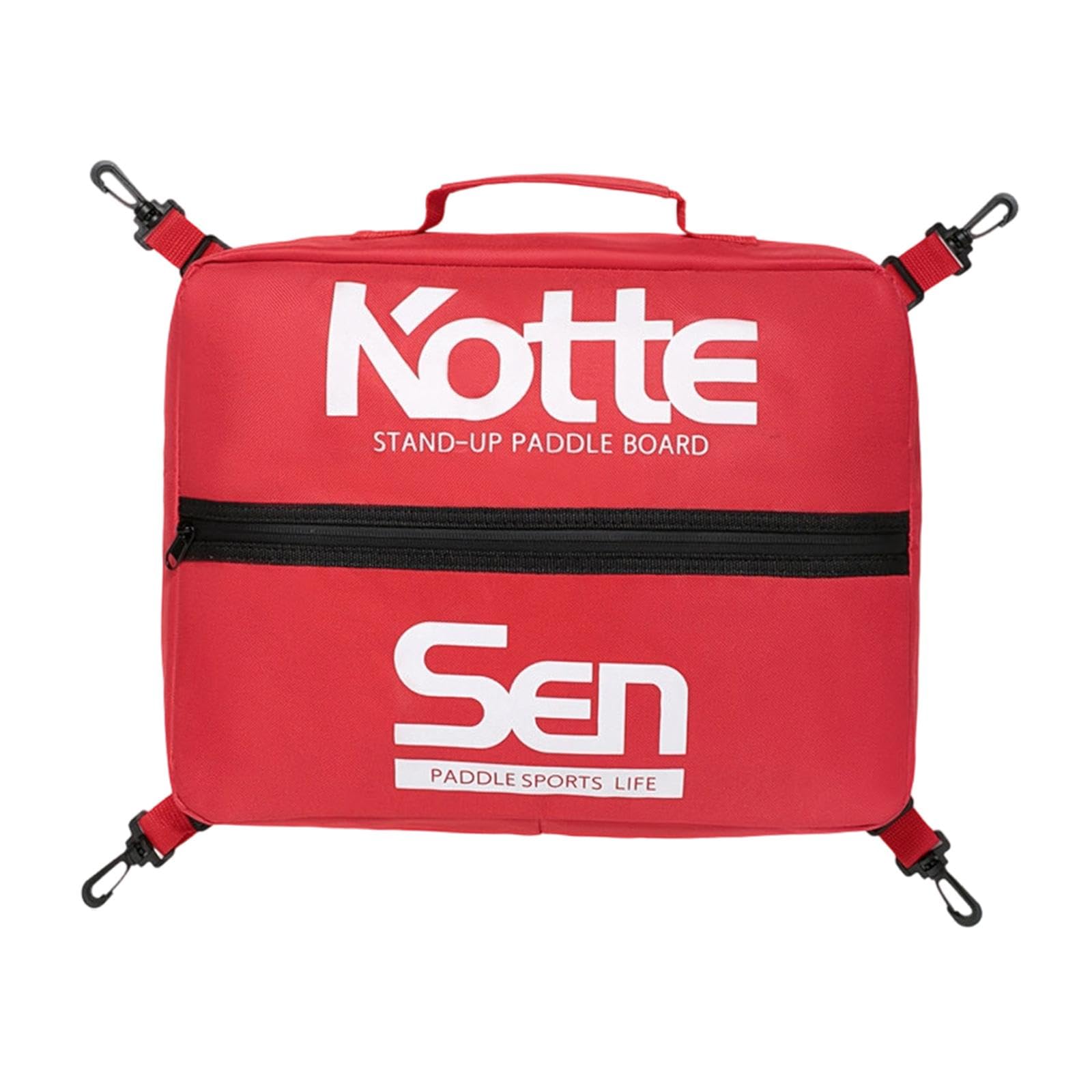 Baoblaze Paddle Board Deck Bag, Insulated Oxford Waterproof Large Capacity Cooler Deck Storage Bag Portable Lightweight Cooling Part Organizer Pouch with Handle for Boating Camping Beach Drinks, red