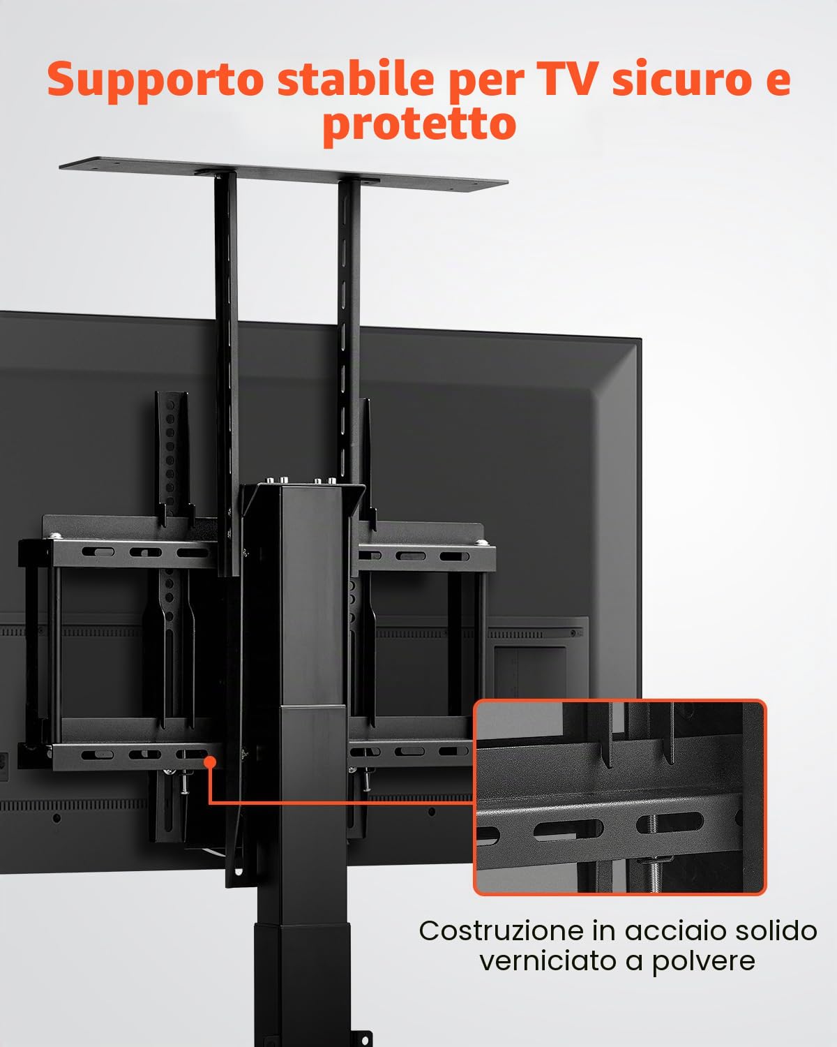 VEVOR Supporto TV Motorizzato Staffa Supporto per TV Capacità di Carico max. 60 kg, Telaio TV Elettrico Verticale a Sollevamento di Altezza con Telecomando per TV 813-1397 mm con VESA 40x40 cm