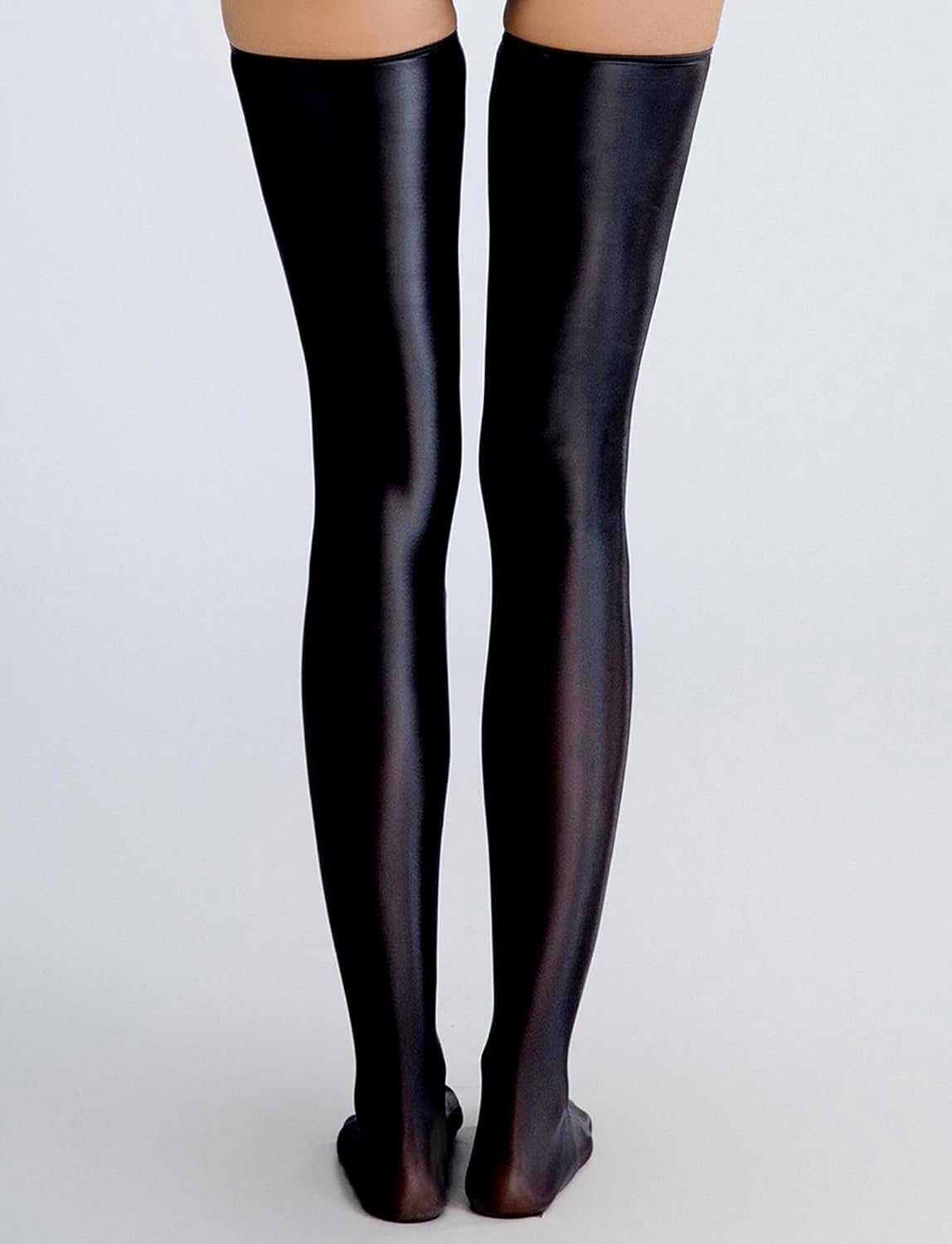 FEOYA Shiny Thigh High Stockings for Women Oil Glossy Stockings Opaque Long Stockings Over Knee Cosplay Socks - Image 3