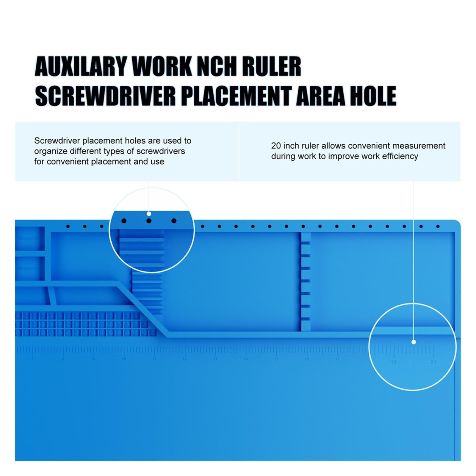 Arbeitsmatten zum Schweißen ESD Wärmedämmung Arbeitsmatte Lötstation Eisen Schweißen Reparatur Pad Magnetische Arbeit Hitzebeständige Matte BGA Isolator Plattform (Color : HTM-202)
