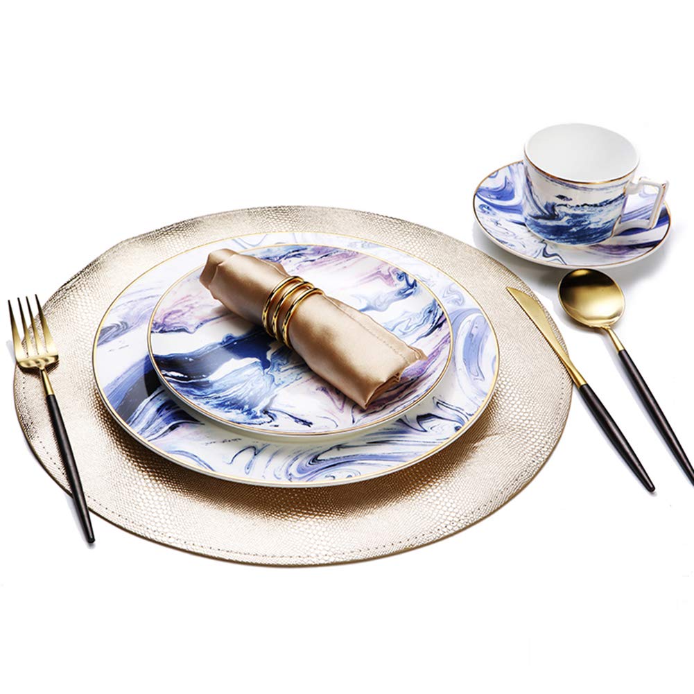 Tinta Azul para Pintar Combinación De Vajilla De Cerámica, Taza De Café Y Platillo, Placa De Porcelana De Phnom Penh