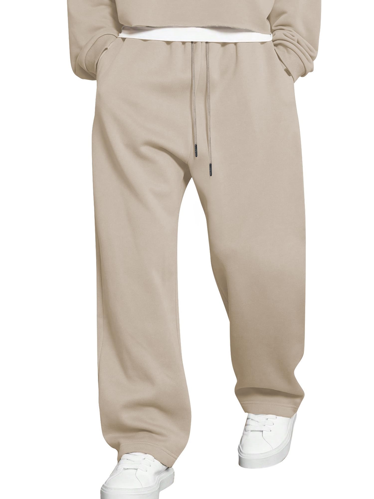 JMIERR Herren Casual Baggy Hosen Breite Beine Lounge Workout Gym Reise Sweatpants mit Taschen S-3XL