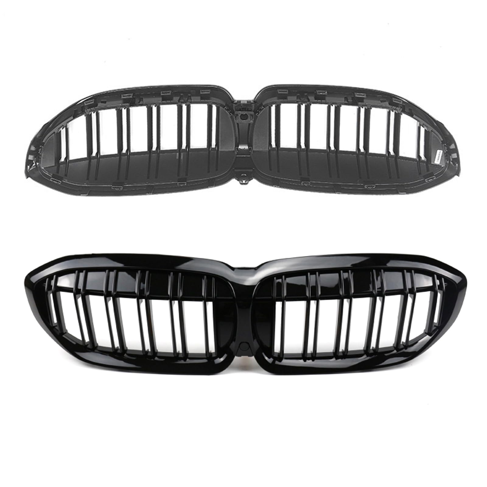 G20 Kühlergrill für BMW 3er G20 G21 Schwarze Nieren kamera PRE Sport Grill Vorne Nieren Doppelsteg Grill 2019-2022 Glanz Schwarze (For 3er G20 2019-2022 PRE)