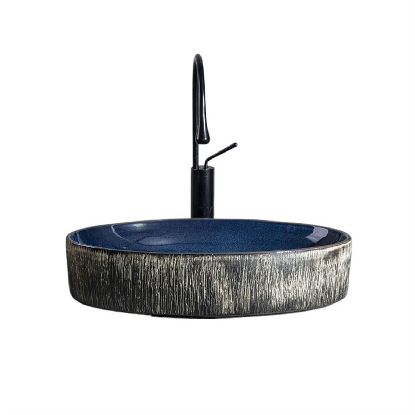 CWCQGH Bathroom Vessel Sink Oval Ceramic Outdoor Wash Basin Bathroom Sinks Vintage Washbasin Bathroom Vanity Sinks Vessel Sink