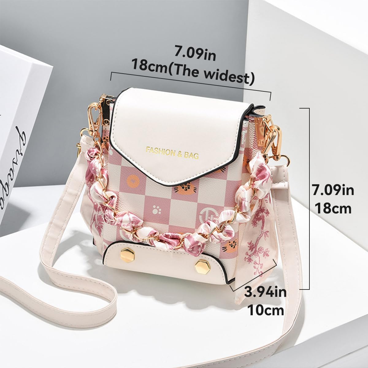 Small Crossbody Shoulder Bag, Cellphone Handbag Wallet Purses with Chain Handle for Women Girls Teens - Image 4