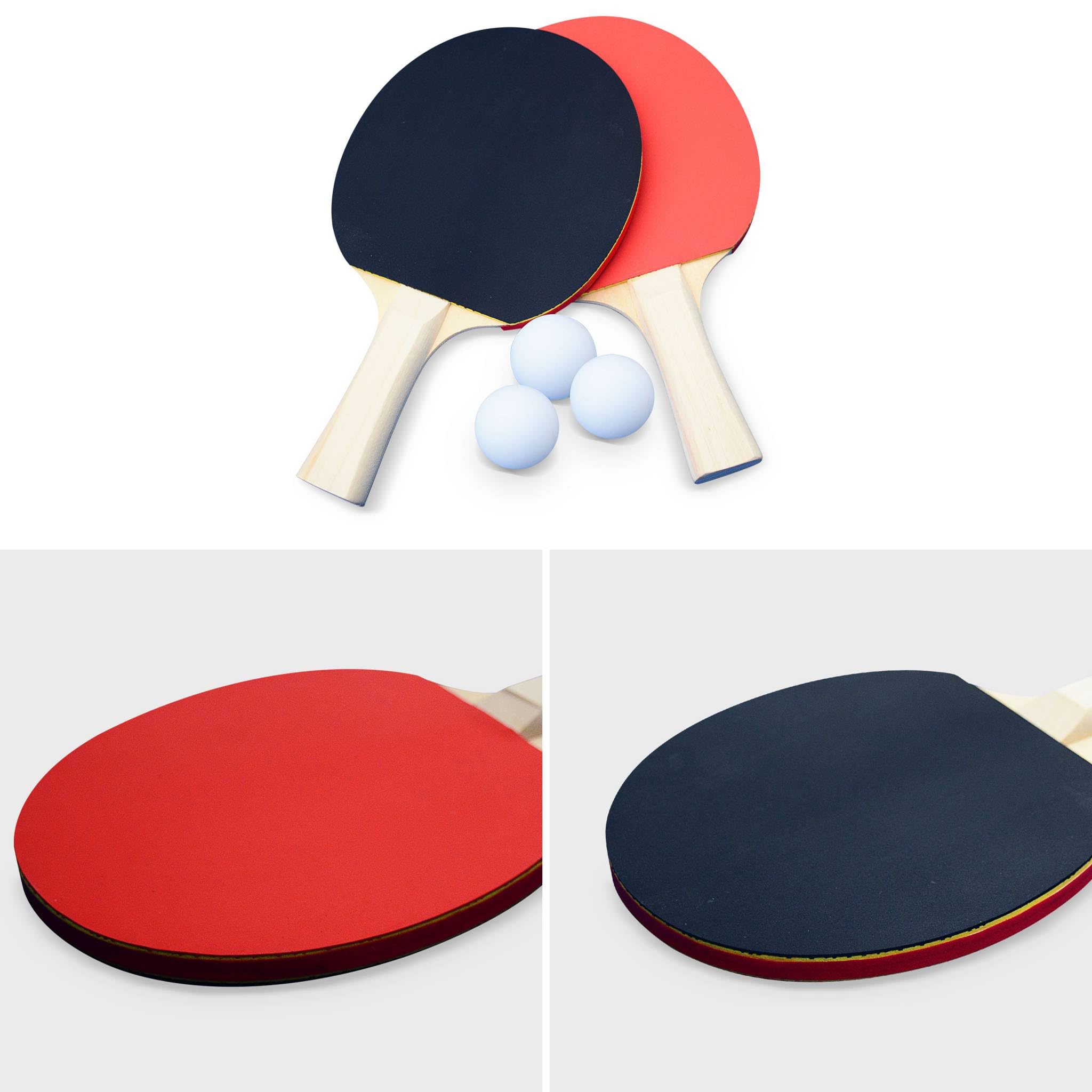 Alice's Garden Table de Ping Pong Outdoor Bleue Pliable avec 4 Raquettes et 6 Balles