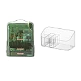 LINFIDITE Makeup Organizer Box Clear Green and Makeup Organizer Tray
