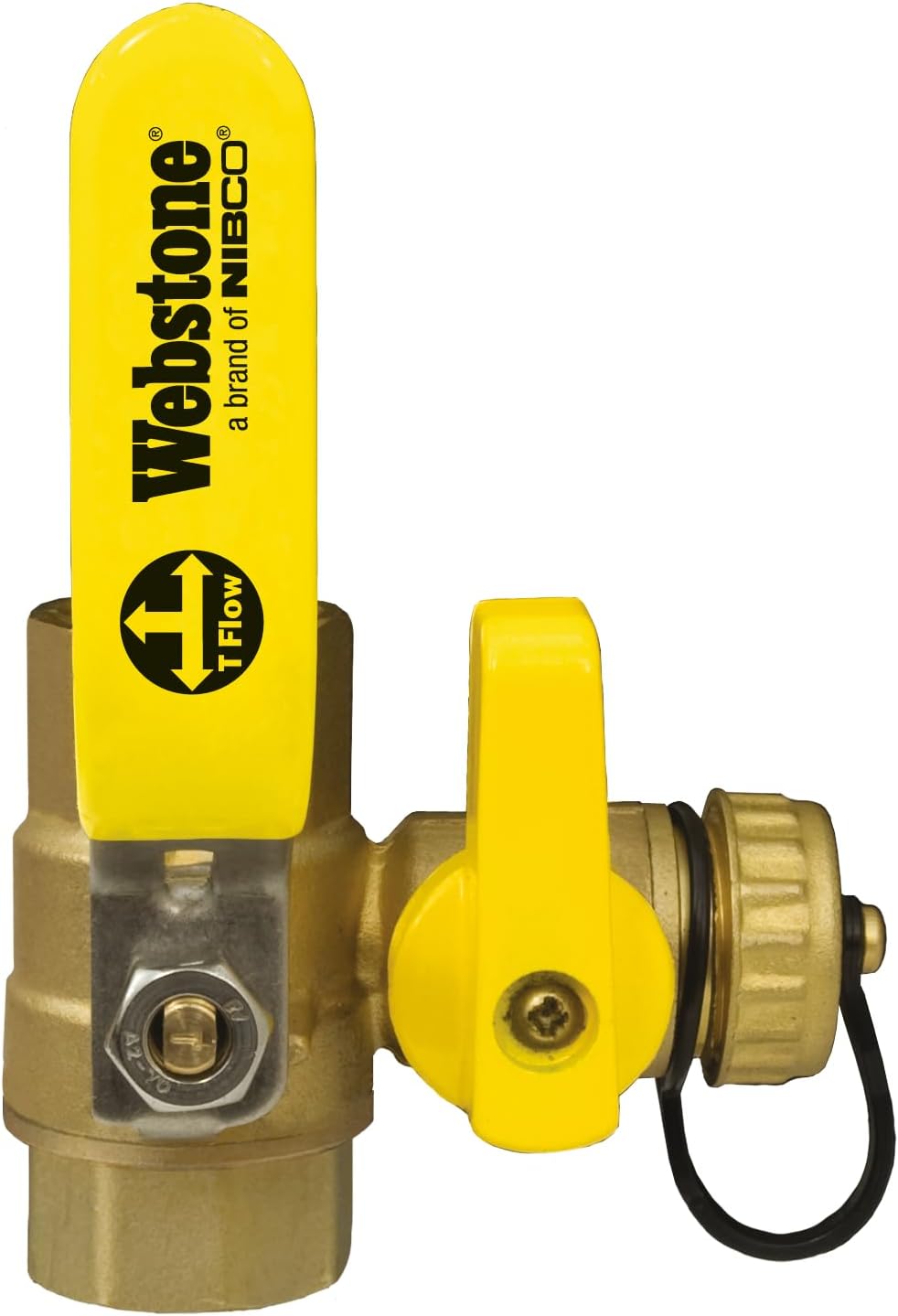 Webstone, a Brand of NIBCO Brass Pro-Pal Ball Drain, Full Port Forged Brass Ball Valve, w/Hi-Flow Hose Drain, Reversible Handle, & Adjustable Packing Glands, THD-X061, 1 in. x 1 in.