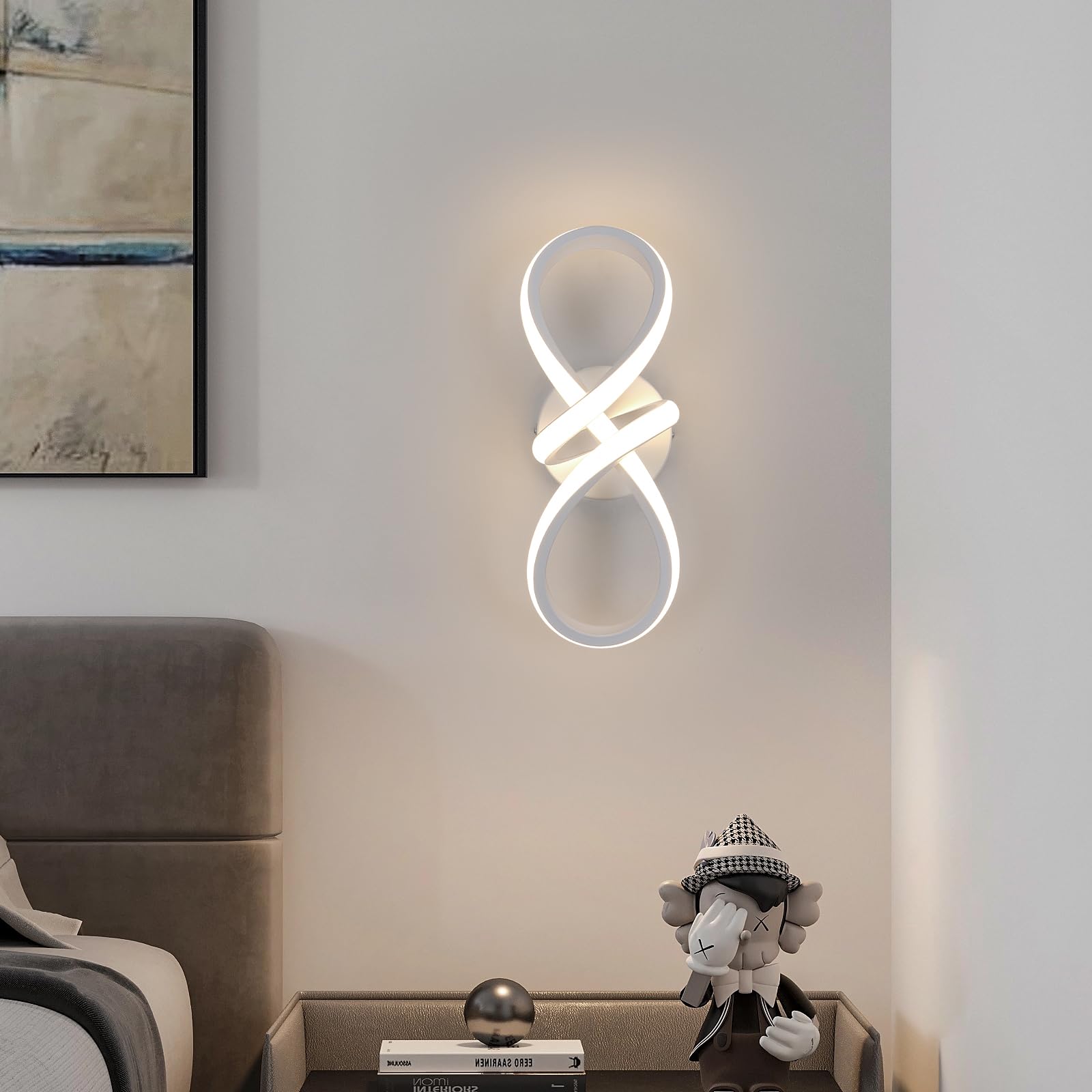DAXGD Moderne LED Deckenleuchte, 20W, 6500K, Gebogene Form, Für Wohnzimmer, Schlafzimmer & Küche – Stylische Akzentbeleuchtung