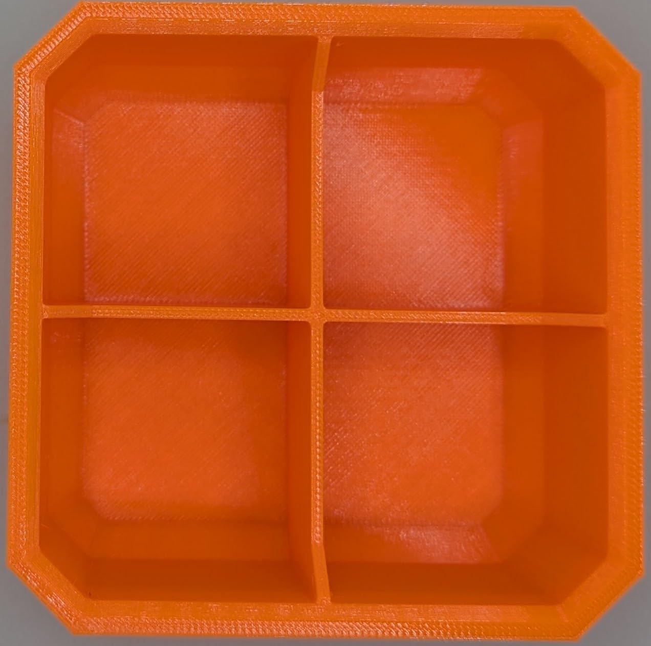 Slim Low Profile Bins/Organizers/Dividers/Small Parts Tray for Milwaukee Packout (ORANGE, 4 COMPARTMENT SQUARE BIN)